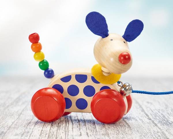 SELECTA Nachzieh-Hund, Nico, Holz (12 cm)