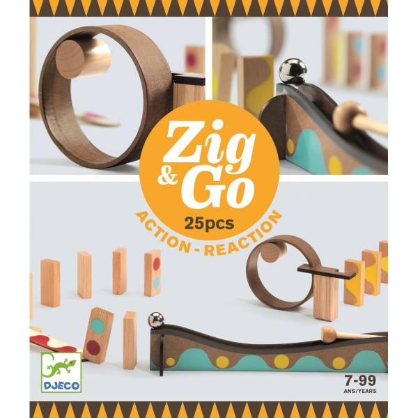 DJECO Zig & Go Murmel - Dominobahn 25 Teile