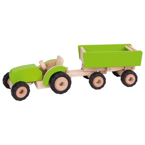 GOKI Traktor grün mit Anhänger