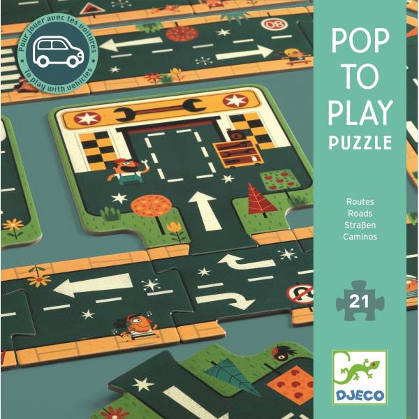 DJECO Bodenpuzzle: Strassen - 21 Stk.