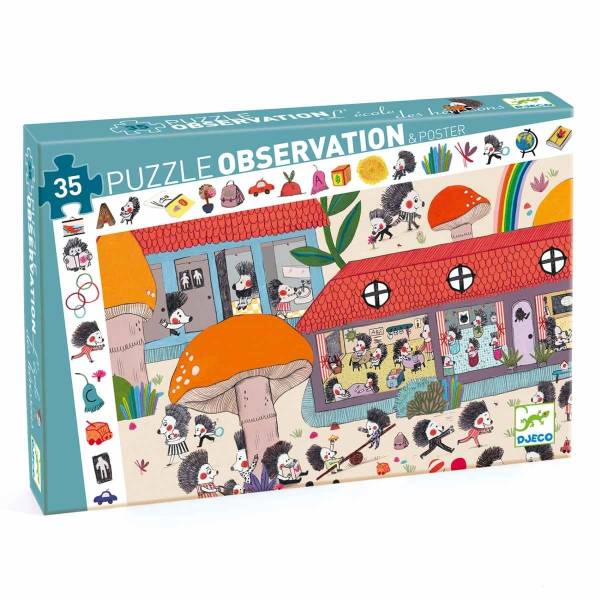 DJECO Wimmelpuzzle: Die Igelschule -35 Stk.