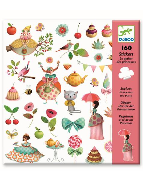 DJECO Kleine Geschenke: Sticker/Prinzessinnen Tee-Party
