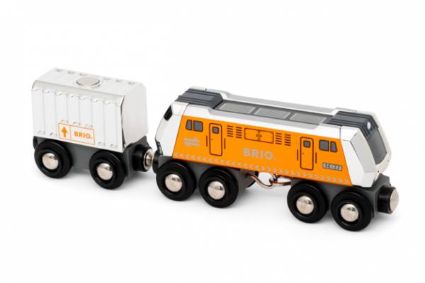 BRIO Große Frachtlok mit Waggon