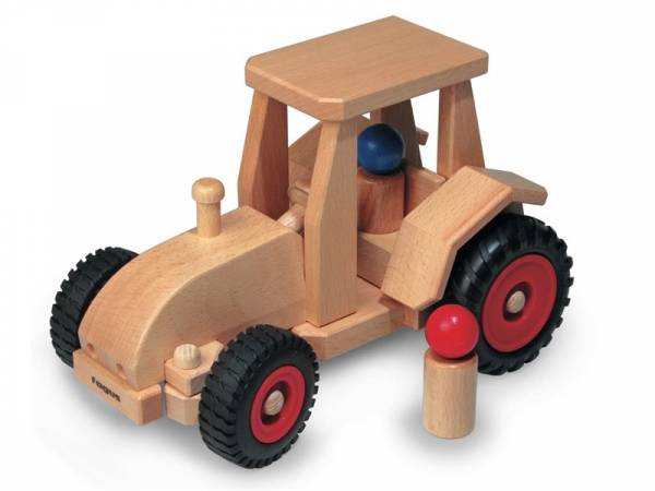 Traktor aus Holz, lenkbar (26 cm)