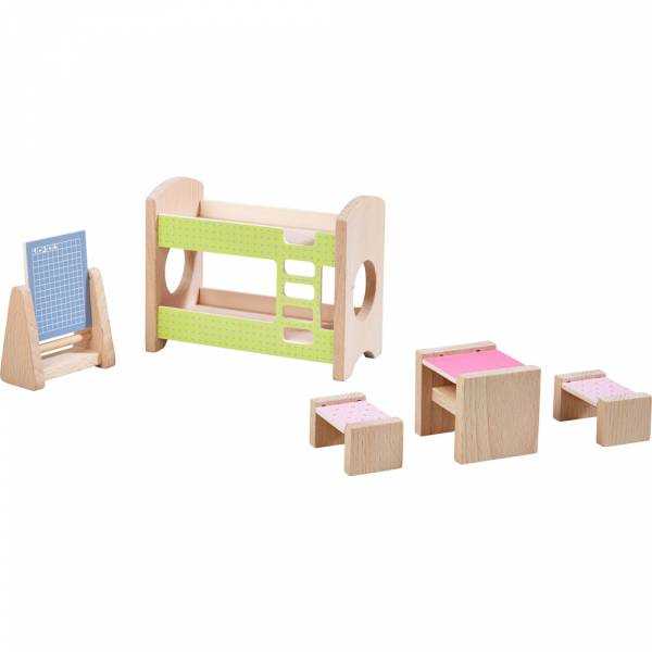 HABA Little Friends Puppenhausmöbel Kinderzimmer für Geschwister
