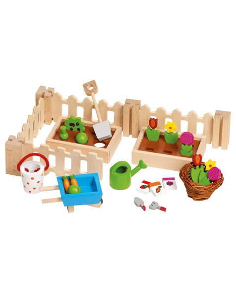 GOKI Puppenhauszubehör MEIN KLEINER GARTEN 32-teilig in bunt