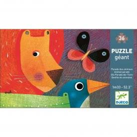 DJECO Großes Puzzle: Die Parade der Tiere (36 Teile)