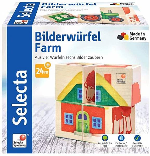 SELECTA Bilderwürfel "Farm", 4 Teile