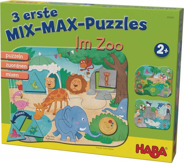 3 erste Mix-Max-Puzzles – Im Zoo