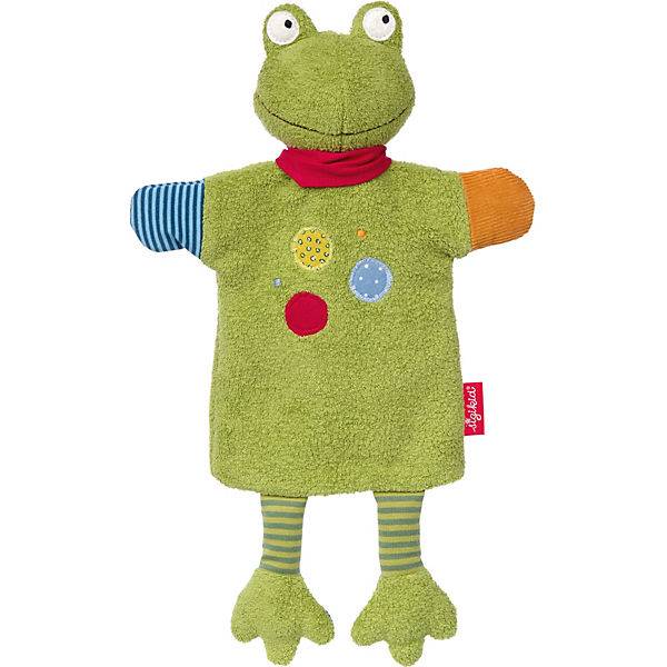 SIGIKID Schnuffeltuch Handpuppe Flecken Frog plus Kirschkernkissen