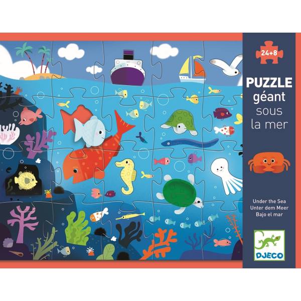 DJECO Bodenpuzzle: Tief im Meer - 24 Stk.