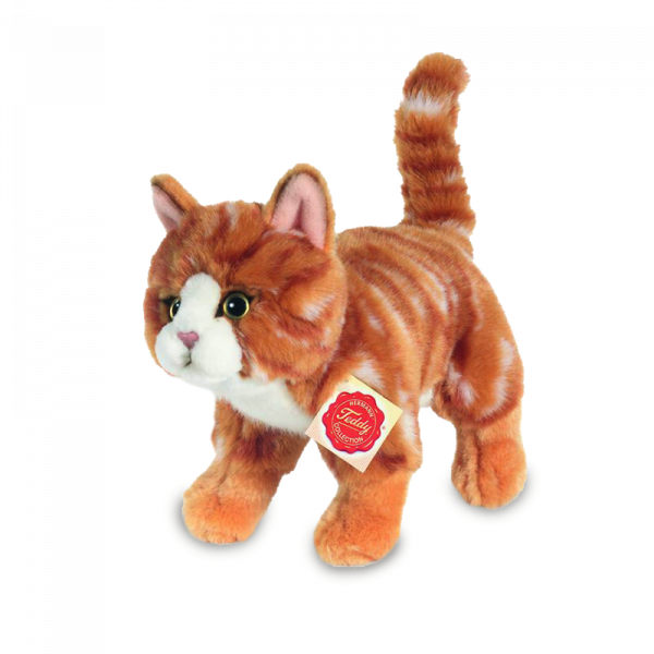 HERMANN TEDDY Katze stehend rot getigert 20 cm