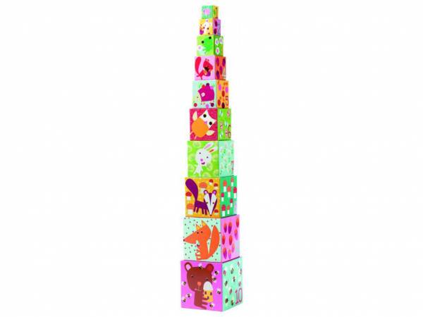 DJECO Stapelturm: 10 forest blocks
