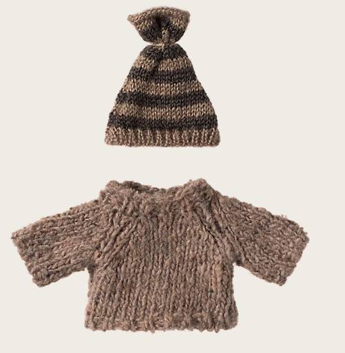 MAILEG Strickpullover und Mütze, Großer Bruder Maus