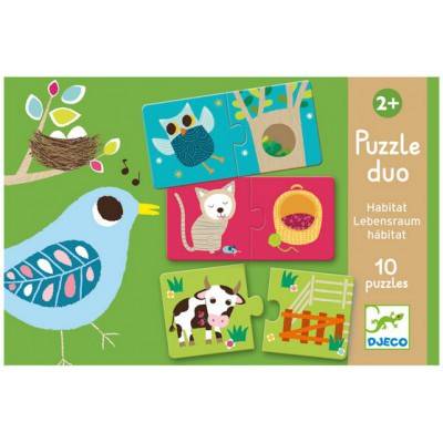 DJECO Lernspiele - Puzzle duo/trio: Habitat