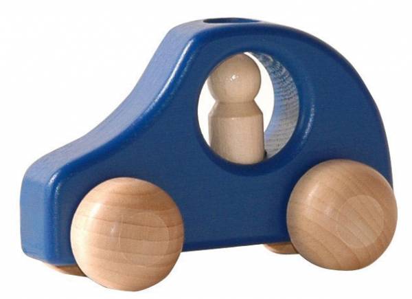 Holzauto blau mit 1 Männchen