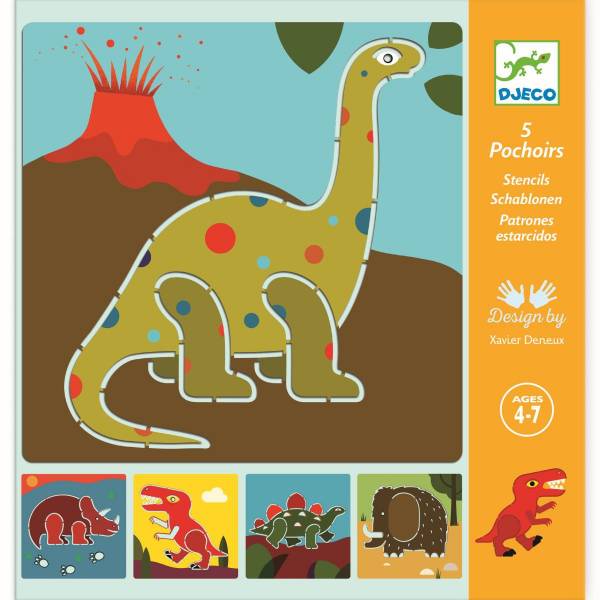 DJECO Schablonen Dinosaurier